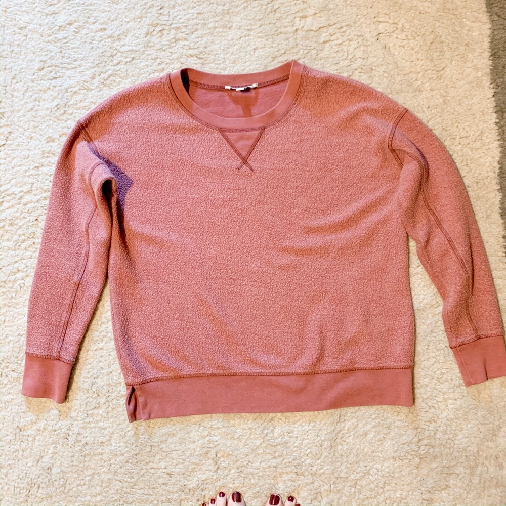 American Eagle blush pink distressed sweatshirt